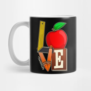 LOVE Teacher Appreciation Teacher Life Apple Mug